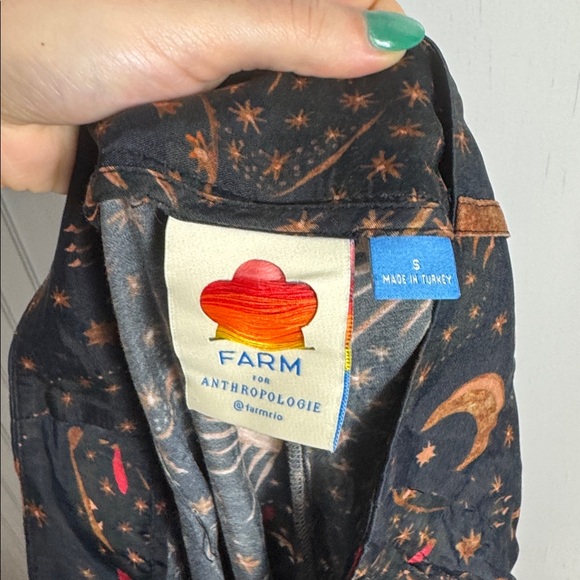 Farm Rio x Anthropologie Wide-Leg Trousers Sun Moon Print Size Small - Picture 15 of 16